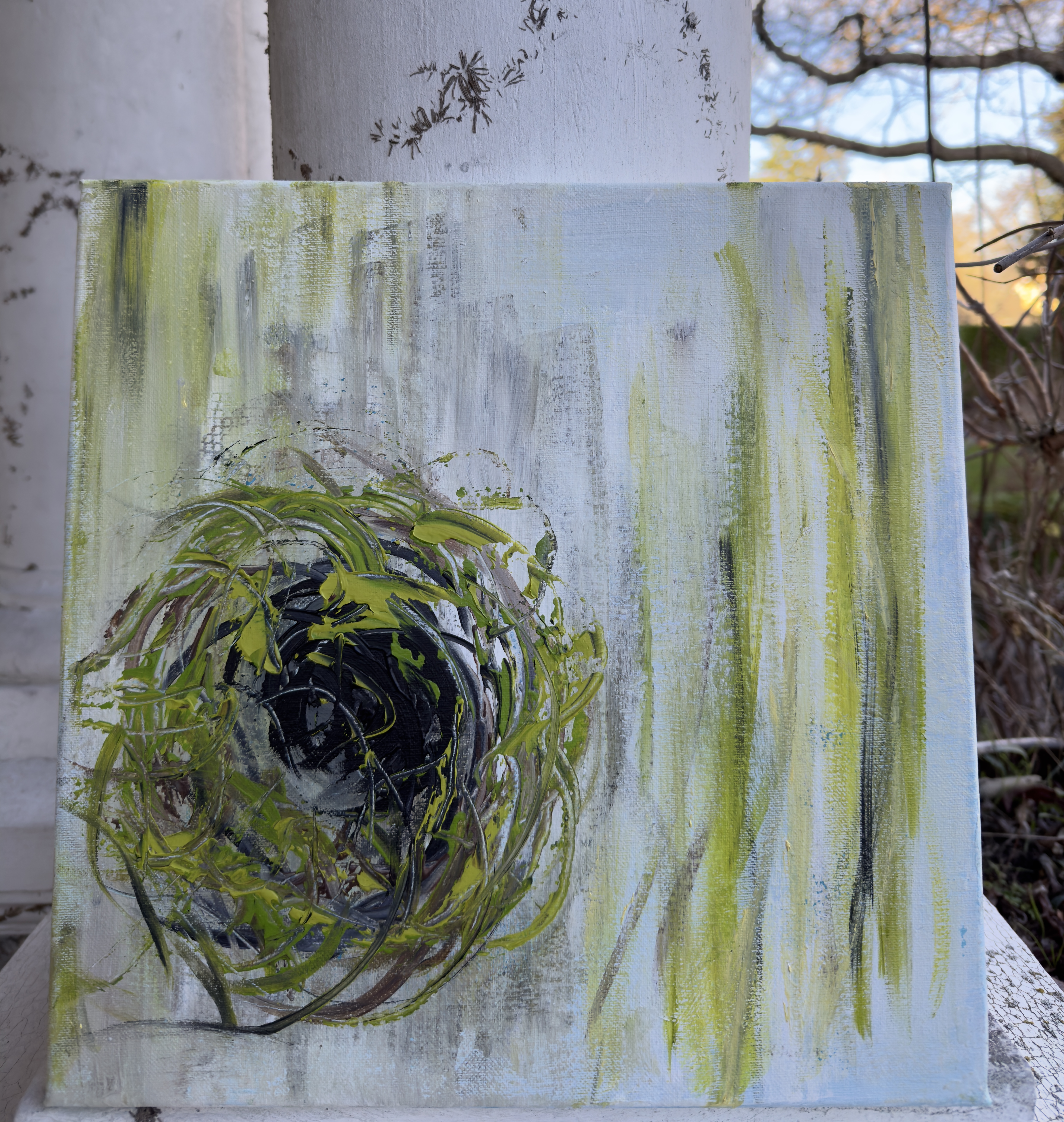 Bird's Nest, 14 x 14 acrylic on canvas